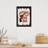 Poster Laissez-Vous Arler Au Bar Cowboy (Cuisine)