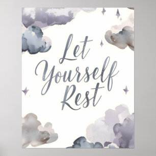 Poster Laissez-Vous Reposer Typographie de Citation Inspi