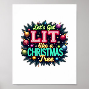 Poster Laissons-nous tomber - Drôle jeu de mots de Noël