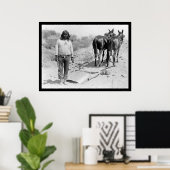 Poster Lait à trait mule et indienne 1920 (Bureau à domicile)