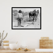 Poster Lait à trait mule et indienne 1920 (Cuisine)