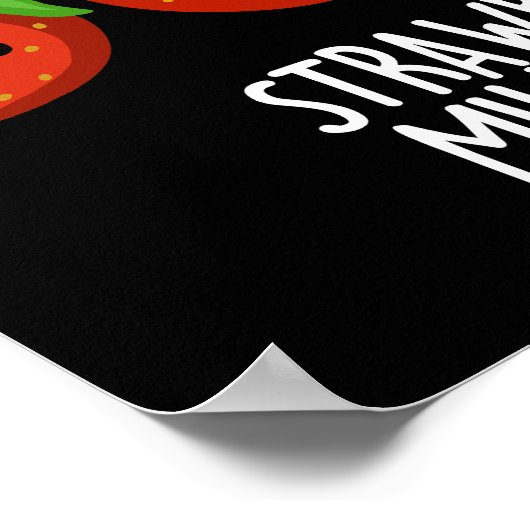 Poster Lait de fraise Shake Funny Food Pun Dark BG (Coin)