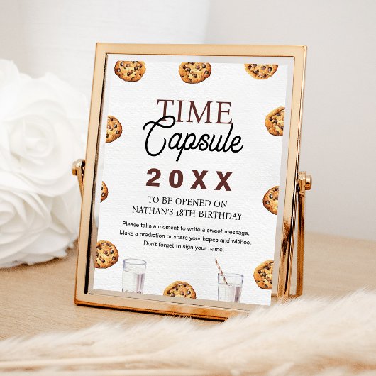 Poster Lait et biscuits 1er anniversaire heure Capsule