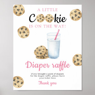 Poster Lait et biscuits baby shower Déchets Raffin jeu