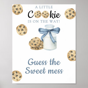 Poster Lait et biscuits Baby shower Devinez le désordre d