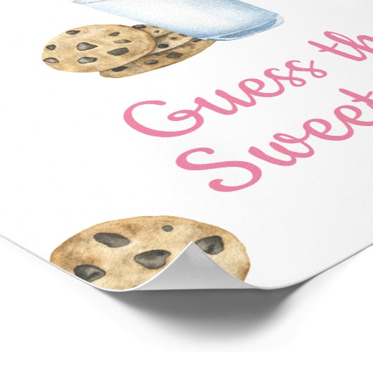 Poster Lait et biscuits Baby shower Devinez le désordre d (Coin)