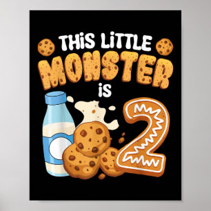 Poster Lait Et Biscuits Ce Petit Monstre A 2 Ans 2e Anniv