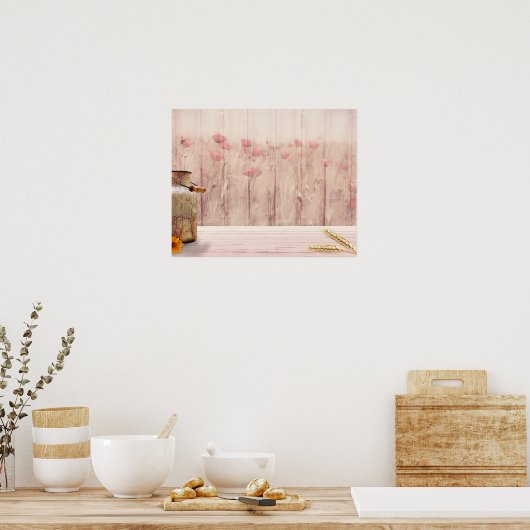 Poster Lait rustique peut style rustique sur bois (Cuisine)
