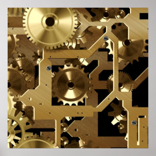 Poster laiton de travail d'horloge