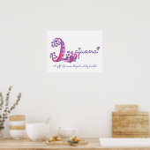 Poster Lajuana initiale L doodle cœur art signification d (Cuisine)