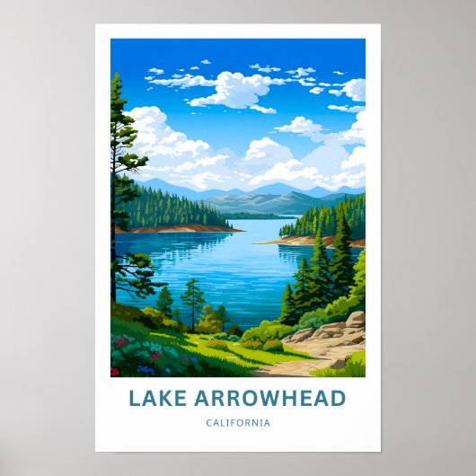 Poster Lake Arrowhead California Travel Imprimer (Devant)