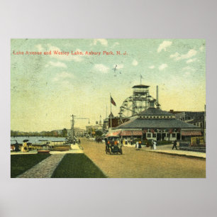 Poster Lake Avenue, Asbury Park, NJ 1909 Vintage