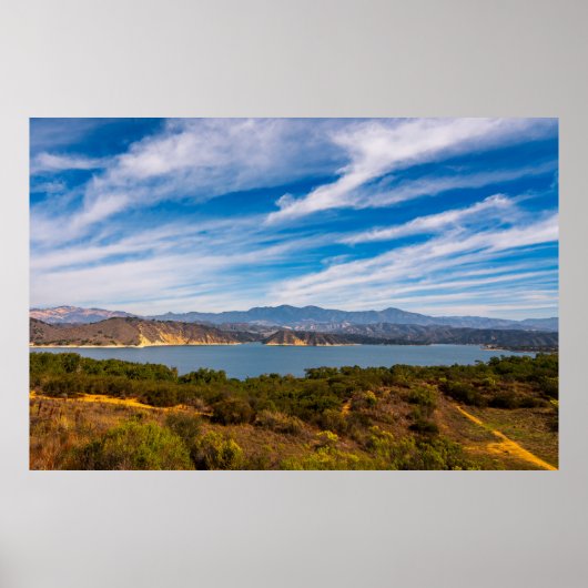 Poster Lake Cachuma Panorama Santa Ynez Mountain Photo (Devant)
