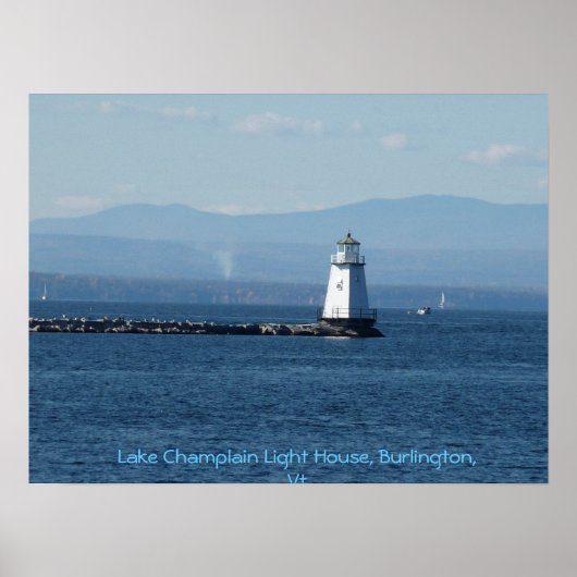 Poster Lake Champlain Light House, Burlington, Vt (Devant)