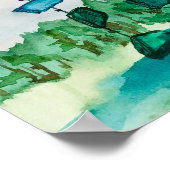 Poster Lake Chimes Blue Glass Landscape Painting (Coin)