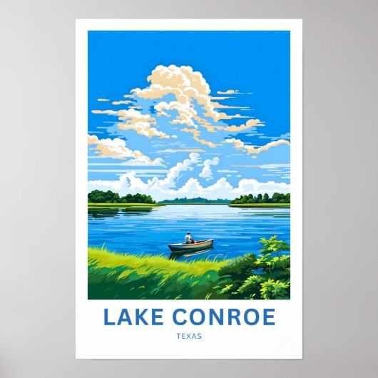 Poster Lake Conroe Texas Travel Print (Devant)