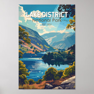 Poster Lake District National Park England Travel Art