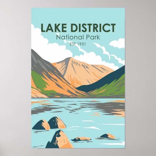 Poster Lake District National Park Wasdale Head England (Devant)