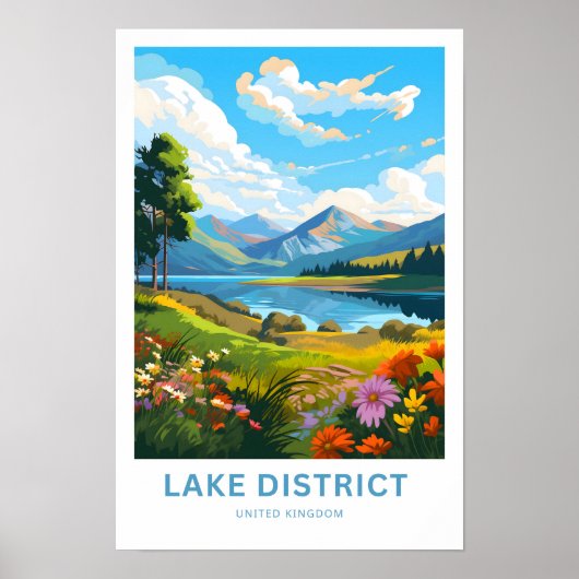Poster Lake District Royaume-Uni Travel Print (Devant)