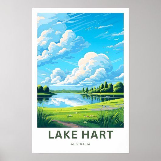 Poster Lake Hart Australia Travel Print (Devant)