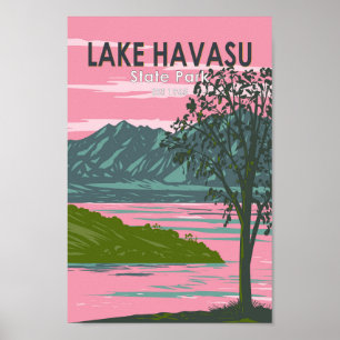 Poster Lake Havasu State Park Travel Art Vintage