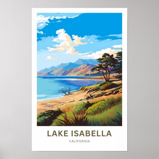 Poster Lake Isabella California Travel Print (Devant)