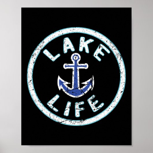 Poster Lake Life Fishing Boating Saying Fisherman Vacatio (Devant)