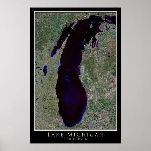 Poster Lake Michigan Satellite (Voorkant)