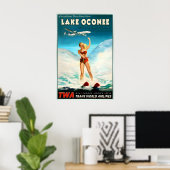 Poster Lake Oconee Georgia TWA Trans World Airlines (Bureau à domicile)