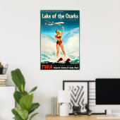 Poster Lake of the Ozarks Missouri TWA Trans World (Bureau à domicile)
