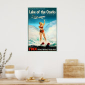 Poster Lake of the Ozarks Missouri TWA Trans World (Cuisine)