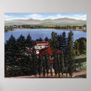 Poster Lake Placid New York Mirror Lake Inn