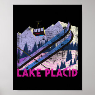 Poster Lake Placid Ski - Style Vintage Lake Placid Ski