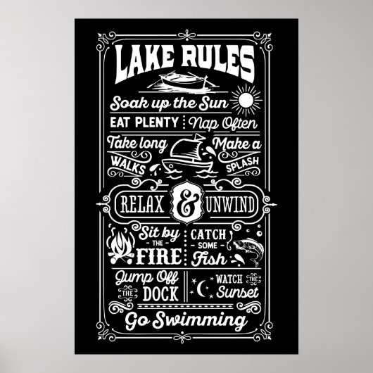 Poster Lake Rules : Life’s Simple Waterside Joys (Devant)