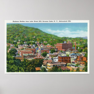 Poster Lake Street Hill Vue de la section des affaires