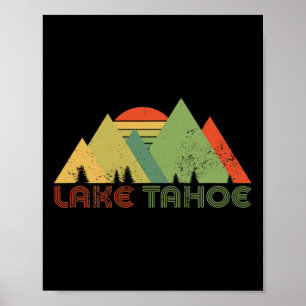 Poster Lake Tahoe California Nevada Mountain Ski C
