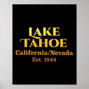 Poster Lake Tahoe Design Pochette de Poitrine Logo Cerf 2
