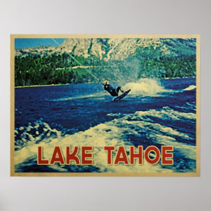 Poster Lake Tahoe Water Skier