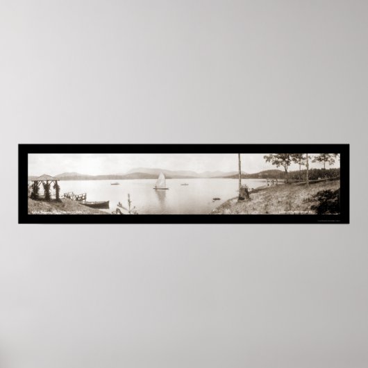 Poster Lake Toxaway NC Boats Photo 1911 (Devant)