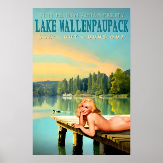 Poster Lake Wallenpaupack Pennsylvania Marilyn Monroe Pin (Devant)