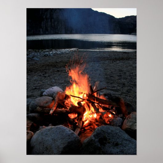 Poster Lakeside Bonfire (Devant)
