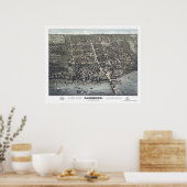 Poster Lakeside, OH Carte panoramique - 1884 (Cuisine)