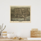 Poster Lakeside Ohio 1884 Carte panoramique antique (Cuisine)