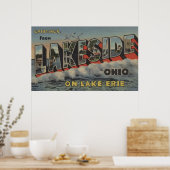 Poster Lakeside, Ohio - Lac Érié - Grande Lettre (Cuisine)