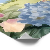 Poster Lakeside Swing dans le jardin d'aquarelle romantiq (Coin)