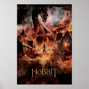Poster Laketown en feu avec SMAUG™ et BARDENT le BOWMAN