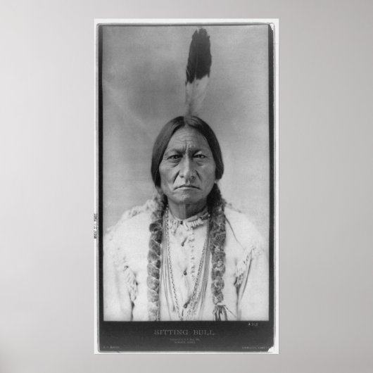 Poster Lakota American Indian Chief Sitting Bull (Devant)