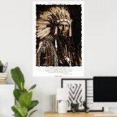 Poster Lakota Chieftain Art & Poème amérindien (Bureau à domicile)