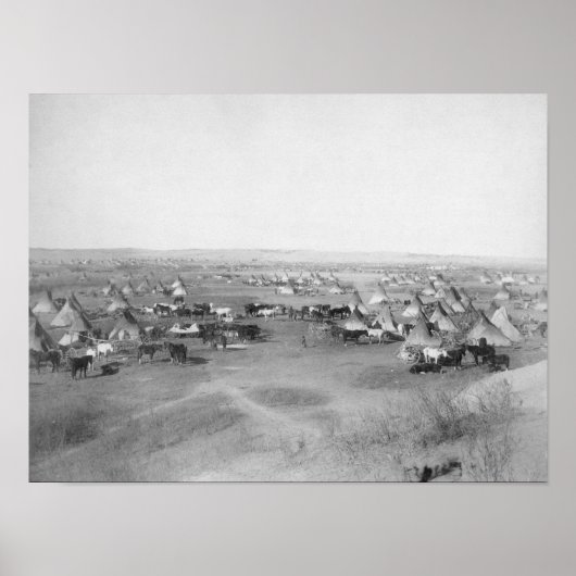Poster Lakota "Hostile Indian Camp" Photo (Devant)