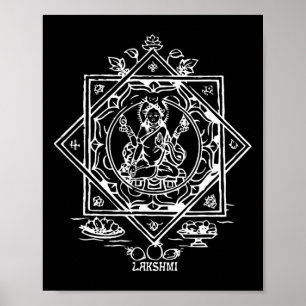 Poster Lakshmi Déesse indienne de la richesse hindouisme